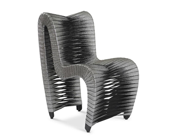 Seat Belt Modern Dining Chair Black and Silver