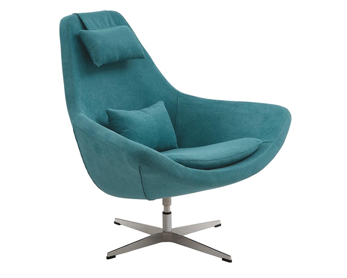 Minoa Modern Swivel Lounge Chair in Aqua Green