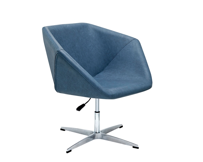 Leisure Modern Lounge Chair in Blue Eco-Leather