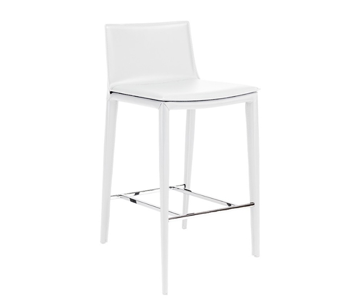 Palma Bar Stool White Leather - * Special Order