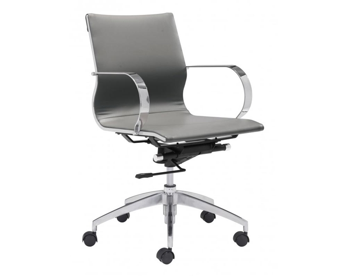 Glider Modern Low Back Office Chair Gray