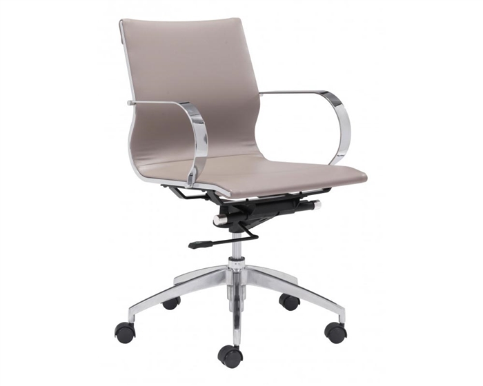 Glider Modern Low Back Office Chair Taupe