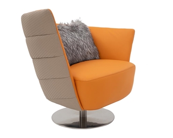 Donato Swivel Chair Orange Fabric