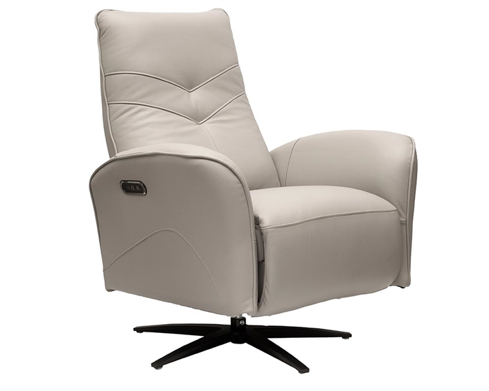 Fossa Recliner Chair in Luxurious Taupe Leather