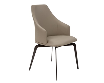Anastasi Modern Swivel Dining Chair Beige blended Leather