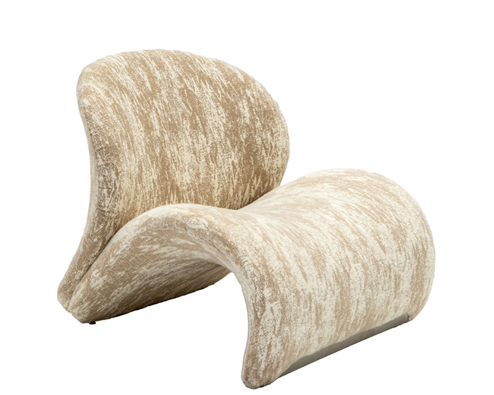 Bolzano Modern Lounge Chair Upholstered in Beige Fabric