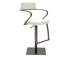 Giorgio Modern Barstool with Eco-Leather Seat and Brushed Stainless Steel Frame