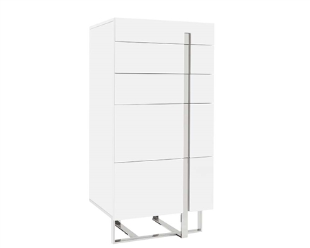 Lugo Modern Drawer Chest in White Lacquer