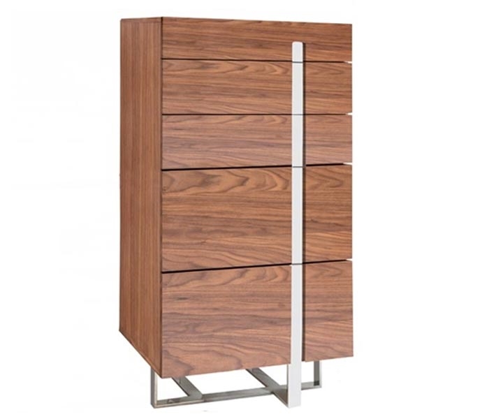 Lugo Modern Drawer Chest in Walnut finish