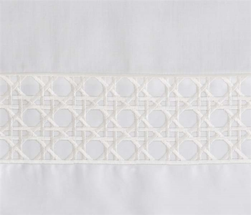 Lattice Sham - King White with White Trim