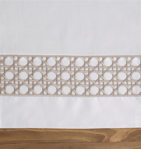 Lattice Duvet Set White and Taupe