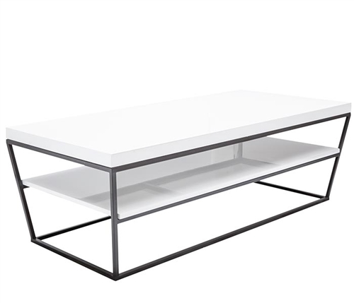 Bergamo Modern White Lacquer Coffee Table