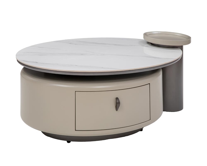 Sovana Modern Coffee Table Taupe with sintered stone top