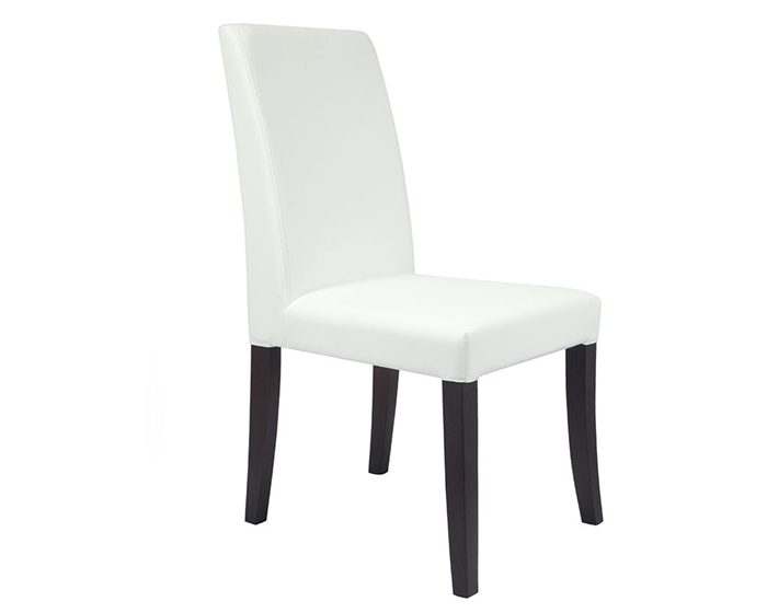 Canini Modern Dining Chair in Off White and Wengue