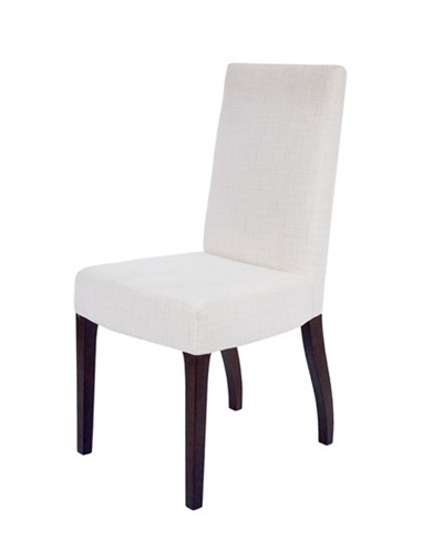 Granada Modern Dining Chairs In Beige fabric, walnut legs - FINAL SALE, NO RETURNS