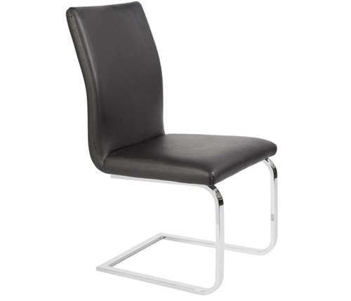 Matino Modern Dining Chair in Black Leather