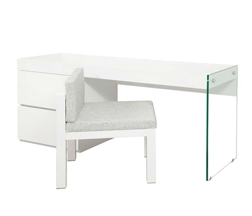 Lucca Modern Cabinet in White Lacquer