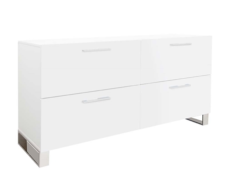 Corsica Modern Cabinet in White Lacquer