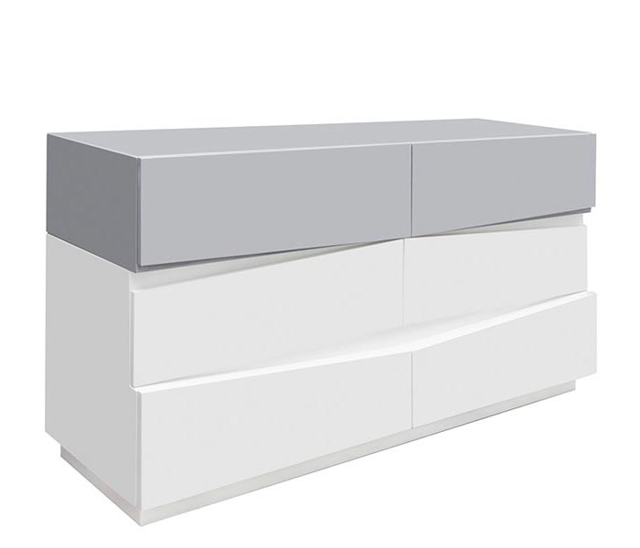 Salermo Modern Cabinet in White and Grey