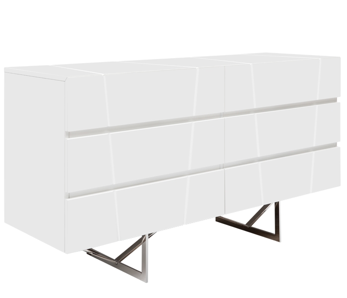 Bellagio Modern Cabinet in White Lacquer
