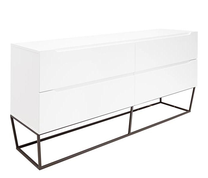 Bergamo Modern Cabinet in White Lacquer