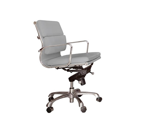 Stylish, comfortable leatherette desk chair in white