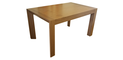 Elegant and contemporary dining table in walnut wood veneer finish