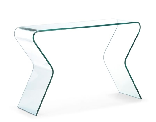 Ultra-modern tempered glass console table