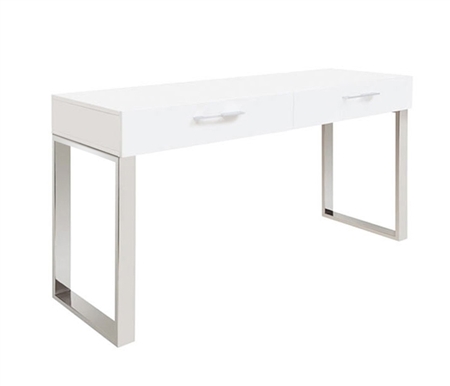 Corsica Modern Console Table in White Lacquer