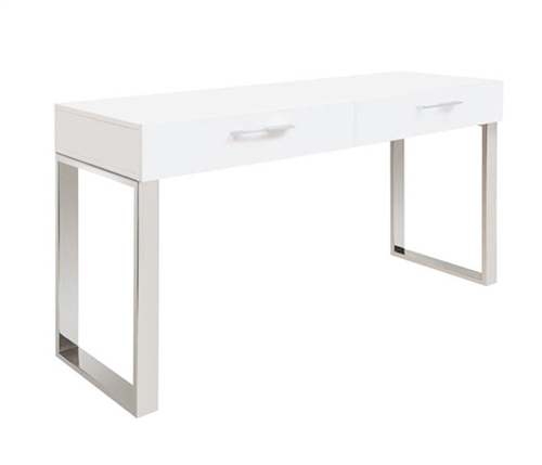Corsica Modern Console Table in White Lacquer Clearance