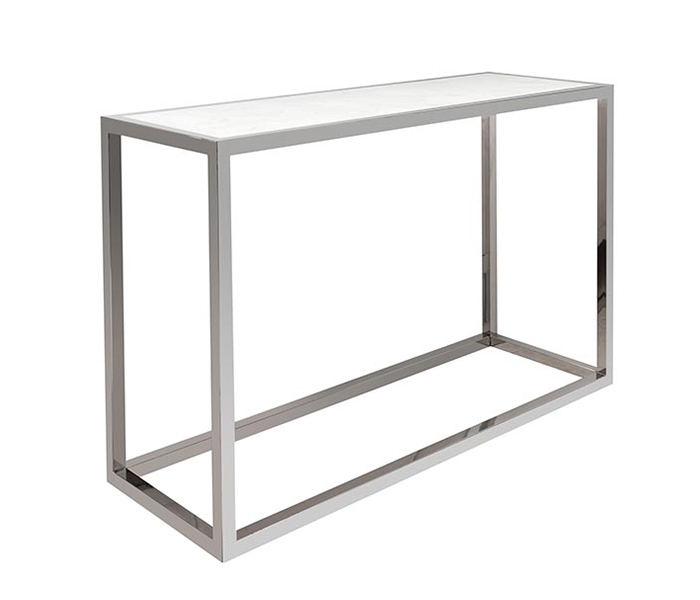 Ivoire White Marble Top Modern Console Table