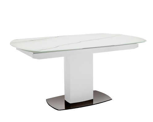Potenza Modern Expandable Dining Table White Glass