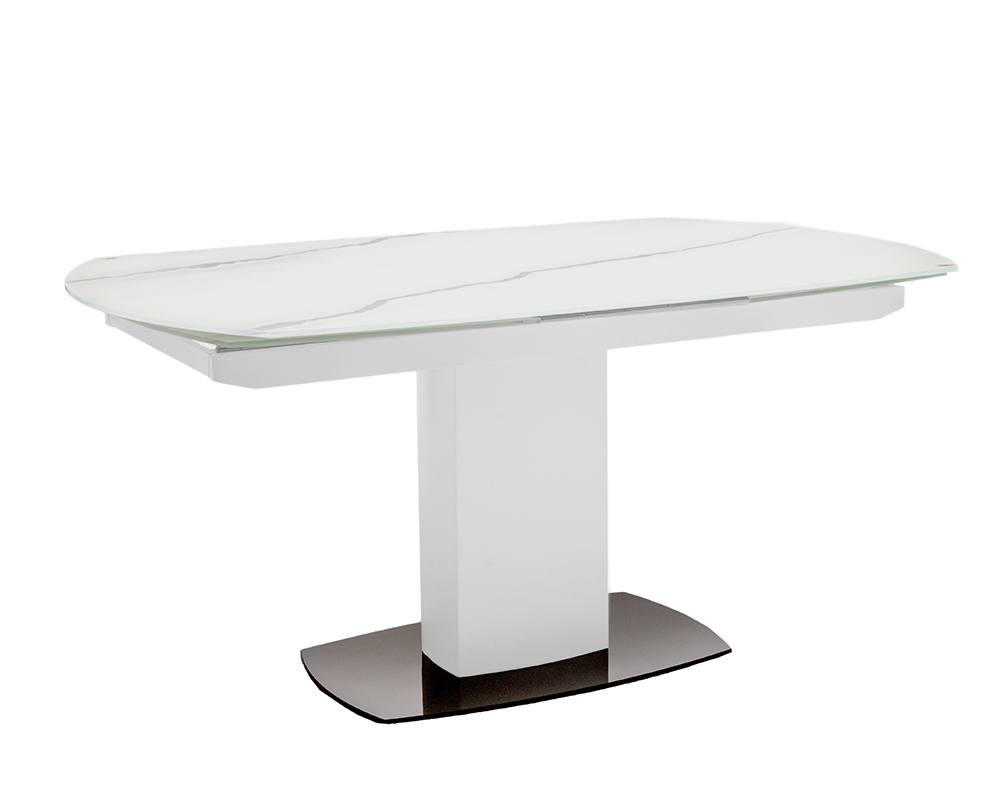 Potenza Modern Expandable Dining Table White Glass -New!