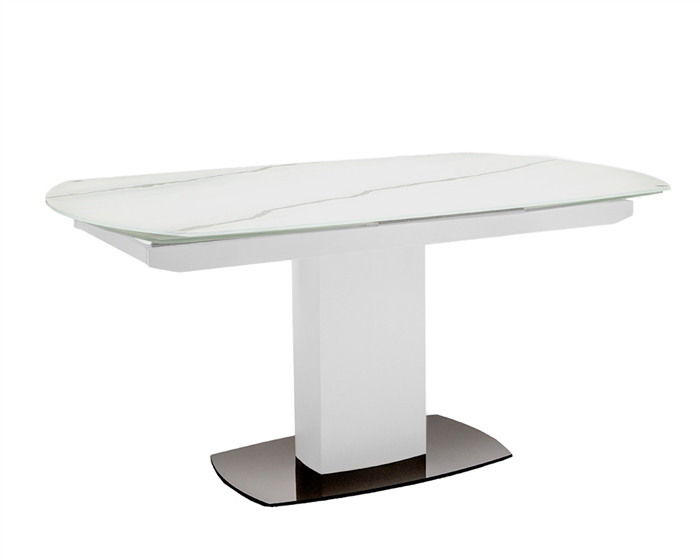 Potenza Modern Expandable Dining Table White Glass