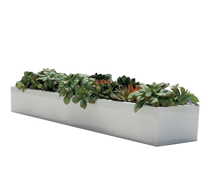 Modern Balcony Fiberglass Planter with Succulents 32" Special Order item available at MH2G