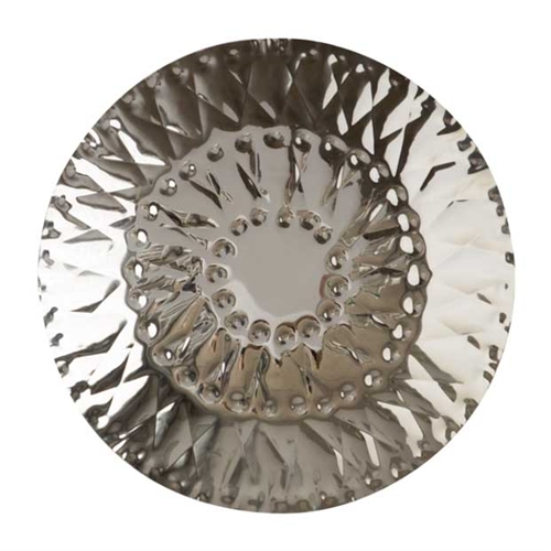 Modern Wall Stitch Platter in Stainless Steel Finish. Modern Accessories for the Home