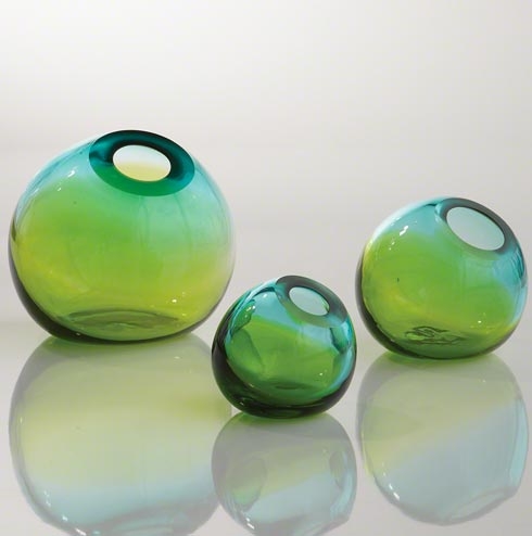 Ombre Ball Vase Aqua/green