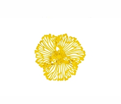 Dandelion Metal Flower modern Wall Art Yellow Extra Small