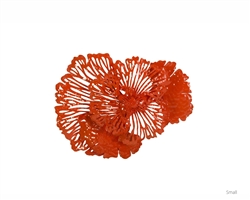 Dandelion Metal Flower modern Wall Art Small Orange