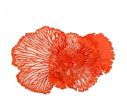 Dandelion Metal Flower modern Wall Art Medium Orange