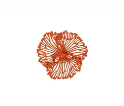 Dandelion Metal Flower modern Wall Art Orange Extra Small