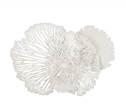 Dandelion Metal Flower modern Wall Art Medium White
