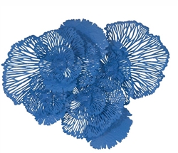 Dandelion Metal Flower modern Wall Art Large Blue