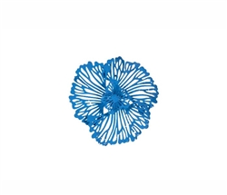 Dandelion Metal Flower modern Wall Art Extra Small Blue