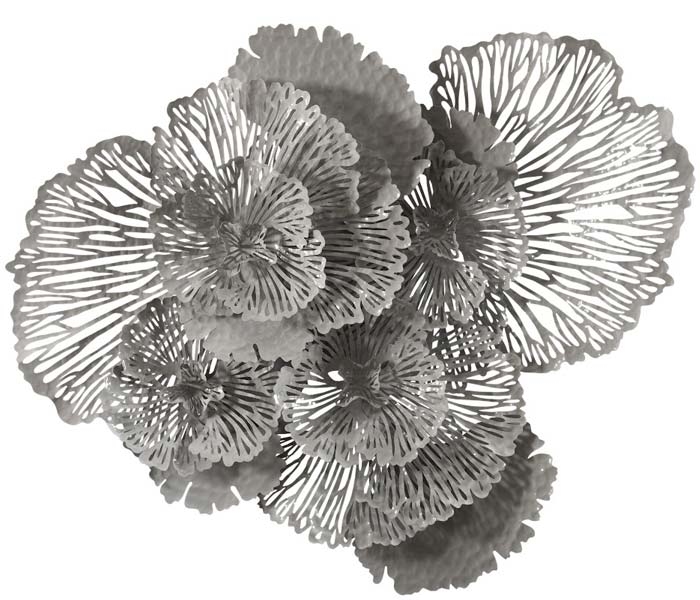 Dandelion Metal Flower modern Grey Wall Art