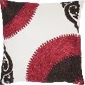 Miranda Pillow Square in Poly slub fabric with embroidered details. measure 18" x 18"