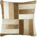 Cowhide Decorative pillow in Leather Piecing Details. Includes poly insert
Measures: 18" x 18"