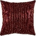 Red Cosmopolitan Sequin Decorative Pillow in Cotton with sequin Fabric with Beaded Details. Includes poly insert 18" x18"