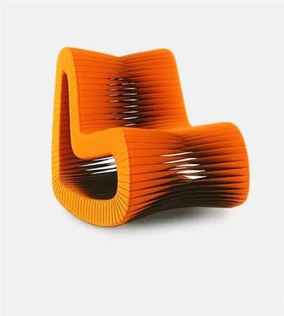 Seat Belt Modern Rocking Chair ORANGE