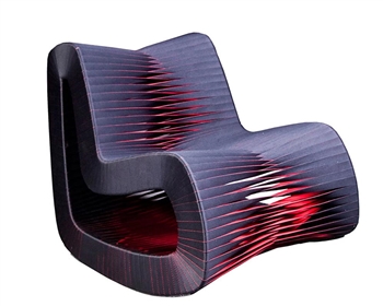 Seat Belt Modern Rocking Chair Black/Red